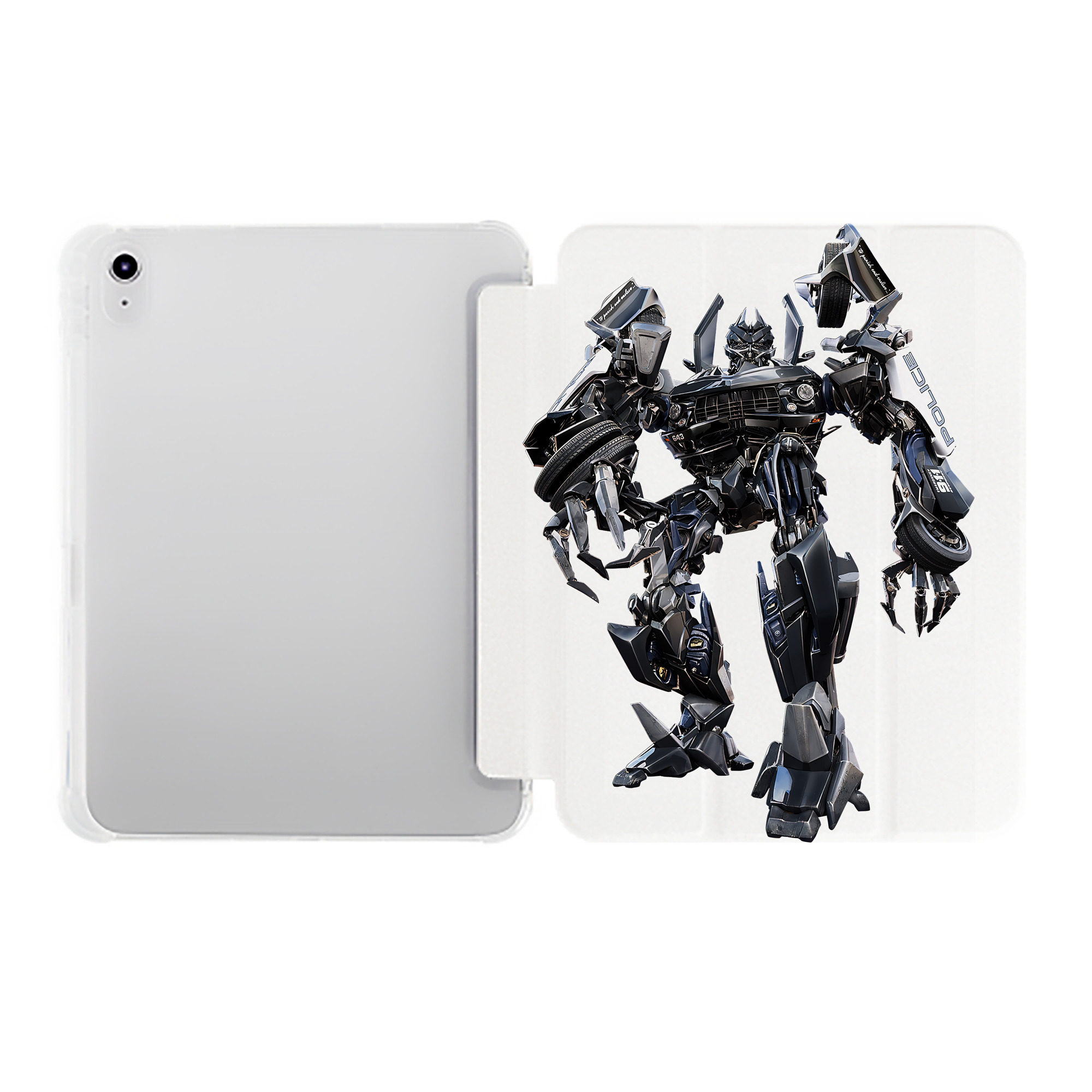 （画像用） Transformers トランスフォーマー IPad ケース ペン収納付き 三つ折りスタンド PUレザー×シリコン 対応機種9.5/10.5/10.9インチ